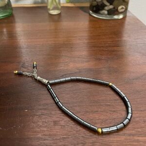 Black Onyx and Gold Beaded Bracelet